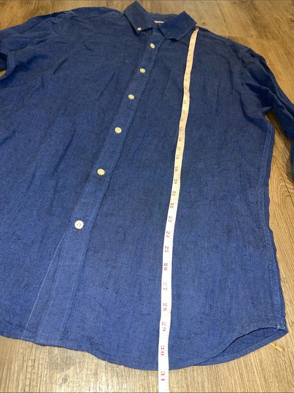 Banana Republic Men’s Blue Button-Down Linen Cotton blend Shirt L